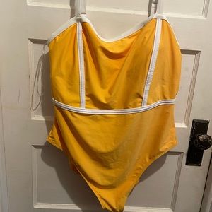 Yellow forever21 one piece swimsuit